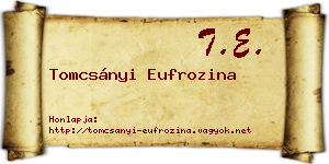 Tomcsányi Eufrozina névjegykártya